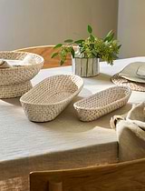 Wittering Rattan Oval Trays Set of 2 White