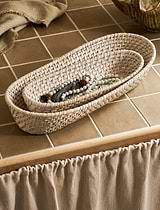 Wittering Rattan Oval Trays Set of 2 White