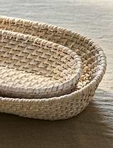 Wittering Rattan Oval Trays Set of 2 White