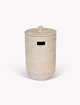 Wittering Rattan Bathroom Bin White