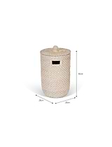 Wittering Rattan Bathroom Bin White