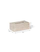 Wittering Rattan Rectangular Tissue Box Holder White