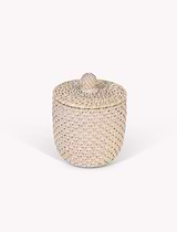 Wittering Rattan Storage Pot 15cm White