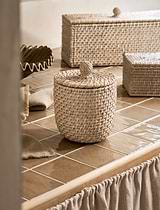 Wittering Rattan Storage Pot 15cm White