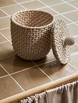 Wittering Rattan Storage Pot 15cm White