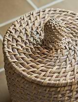 Wittering Rattan Storage Pot 15cm White