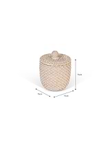 Wittering Rattan Storage Pot 15cm White
