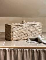 Wittering Rattan Rectangular Storage Box White