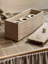 Wittering Rattan Rectangular Storage Box White