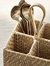 Wittering Rattan Cutlery Caddy White