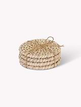 Wittering Rattan Coasters Set of 4 White