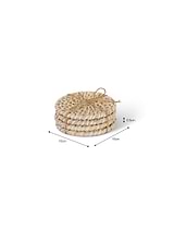Wittering Rattan Coasters Set of 4 White