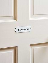 Enamel Bootroom Sign White