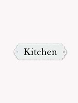 Enamel Kitchen Sign White
