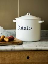 Enamel Potato Store White