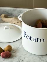Enamel Potato Store White