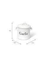 Enamel Garlic Store White