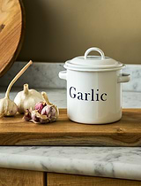 Enamel Garlic Store White