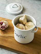 Enamel Garlic Store White