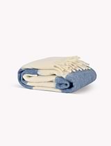 Leigh Wide Stripe Throw Cove Blue Wool