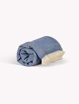 Stockwell Herringbone Throw Cove Blue Wool