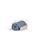 Stockwell Herringbone Throw Cove Blue Wool