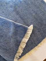 Stockwell Herringbone Throw Cove Blue Wool