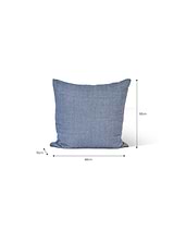 Stockwell Herringbone Cushion 60x60cm Cove Blue Wool