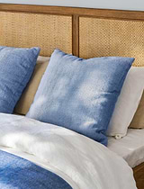Stockwell Herringbone Cushion 60x60cm Cove Blue Wool