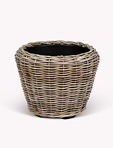 Kingscote Rattan Planter M Grey