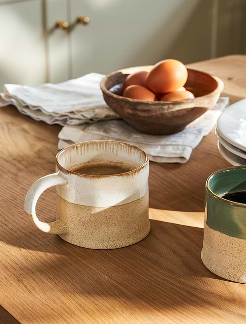 Bladon Half Glazed Mugs Set of 2 White