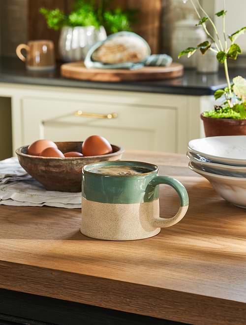 Bladon Half Glazed Mugs Set of 2 Rosemary