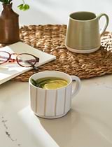 Clanfield Stripe Mugs Set of 2 White