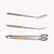 BBQ Tool Set Oak and Stainless Steel
