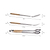 BBQ Tool Set Oak and Stainless Steel