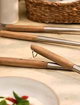 BBQ Tool Set Oak and Stainless Steel