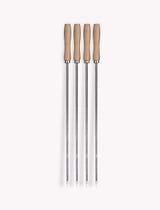 Skewers Set of 4 Oak and Stainless Steel