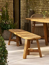 Hawthorne Oval Dining Bench Natural