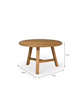 Hawthorne Round Slatted Dining Table Natural