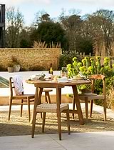Hawthorne Round Slatted Dining Table Natural