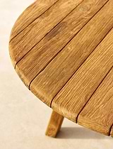 Hawthorne Round Slatted Dining Table Natural