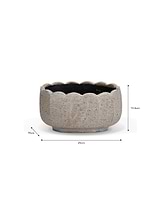 Lidstone Scallop Plant Pot Oval Grey