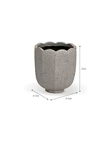 Lidstone Scallop Plant Pot 21.5cm Round Grey