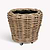 Elmhurst Rattan Planter on Wheels L Grey