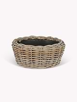 Kingscote Rattan Plant Bowl 46cm Grey