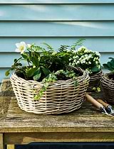 Kingscote Rattan Plant Bowl 46cm Grey