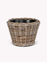 Kingscote Rattan Plant Pot 33cm Grey