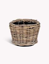Kingscote Rattan Plant Pot 20cm Grey