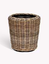 Kingscote Tall Rattan Planter 52cm Grey