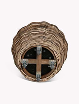 Elmhurst Rattan Planter on Wheels XXL Grey